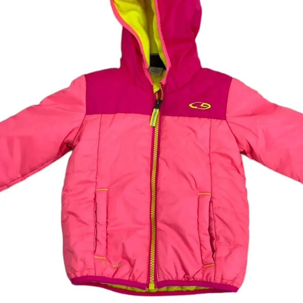CHAMPION Hot Pink & Yellow Winter Puffer Jacket Sz 18M